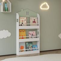 [en.casa] "Vipsali" vaikiška knygų spinta "House Look" su 3 atvirais skyriais žaislų laikymui 106 x 60 x 12 cm mėtų žalia / balta