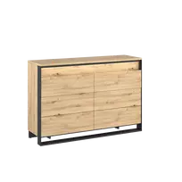 Komoda QUANT QS4DAC, ąžuolas-artisan/juoda