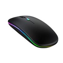 Įkraunama belaidė ergonominė kompiuterio pelė su RGB apšvietimu, juoda