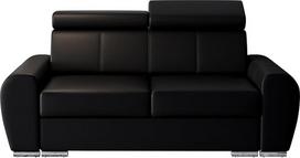"Apollo 2" juoda dirbtinės odos sofa lova su miego funkcija