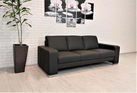 "Atlanta Extra" natūralios odos 3 vietų sofa 205 cm juoda