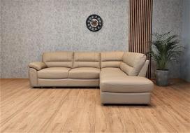 "Balticus" itin patogi natūralios odos kampinė sofa, 265 x 210 cm, odinė sofa-lova su lovos funkcija ir lovos dėže, natūralios odos kampinė sofa, daug spalvų, šalto putplasčio (dešinysis kampas 265