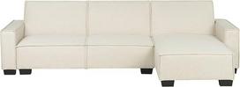 "Beliani Romedal" 3-vietė kampinė sofa kairė L formos, audinys, šviesiai smėlio spalvos, su miego funkcija