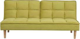 "Beliani Siljan" 3 vietų sofos-lovos audinio užvalkalas Alyvuogių žalia dygsniuotoji sofa su miego funkcija