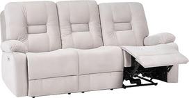 "Beliani" elektra reguliuojama 3 sėdimų vietų sofa "Velvet Beige" USB prievadas LED šviesa Bergen
