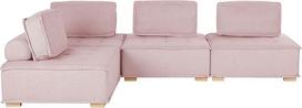 "Beliani" modulinė 4 vietų kampinė sofa su minkštu užvalkalu Rožinė Gyvenamasis kraštovaizdis L formos Šiuolaikinis Tibro