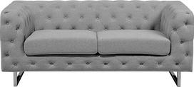 "Beliani" prabangus "Chesterfield" stiliaus 2 vietų sofos pagalvėlės užvalkalas šviesiai pilkas "Vissland