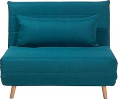 "Beliani" viengulė išskleidžiama sofa lova su pagalve "Sea Blue Setten