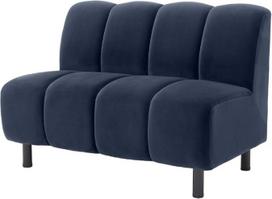 "Casa Padrino" prabangi sofa Midnight Blue/Black 121 x 75 x 87 cm - Elegantiška aksomo audinio sofa svetainei - Prabangūs baldai