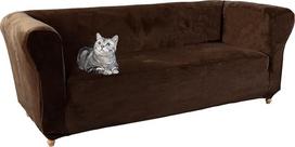 "Chesterfield" ištempiamas sofos užvalkalas 1 2 3 dalių, sofos užvalkalas svetainei, minkštas, neslystantis, baldų apsauga, minkštas ir prabangus aksomas (sofa, kava)