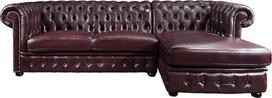 "Chesterfield" kampinė sofa - dešinysis kampas - "Buffalo" oda - raudonai ruda - "Brenton
