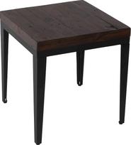 "Cortesi Home Omaha" šoninis staliukas iš medžio masyvo ir metalo, 56 cm aukščio, tamsiai rudos spalvos