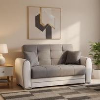 "Dmora" sofa lova su otomanu Pablito balta 163 x 84 cm