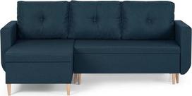 "Doro" kampinė sofa su miego funkcija, lovos dėžė, L formos kampinė sofa, "Bonell Spring Core" (tamsiai mėlyna)