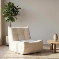 "Ease Bean Bag Sofa" grindų sofa, grindų kėdė su atlošu, patogus skaitymo krėslas, tingus minkštasuolis, neremontuojamas, "Bean Bag" kėdė svetainei, miegamajam, butui, žaidimams ir biurui (smėlio spalvos)