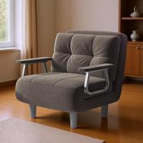 "Fabulcozy" sofa lova 1 sėdimoji dalis, išskleidžiama į fotelį - labai patogi, nuimama su pagalvėle, metaliniais porankiais ir kojelėmis (chaki)