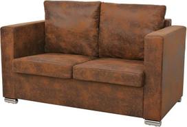 "Festnight Chesterfield" 2 vietų sofa, 2 vietų "Vintage", "Chesterfield" sofa-lovelė svetainei, "Chesterfield" sofos "Vintage" sofos komplektas 137 x 73 x 82 cm, dirbtinė zomša