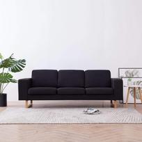"Festnight" 3 sėdimų vietų sofa lova Sofa minkšta 3 sėdimų vietų maža sofa 3 sėdimos miegamosios kėdės 3 žmonėms Audinys juodas