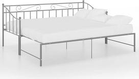 "Festnight" išskleidžiama metalinė lova 90 x 200 cm Lovos rėmas Svečių lova Išskleidžiama lova Išskleidžiama lova Išskleidžiama lova Dienos lova Metalinė pilka Metalinė išskleidžiama lova