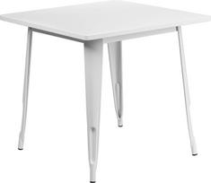 "Flash Furniture Felix" 80 cm kvadratinis stalas, skirtas naudoti lauke ir viduje, baltas