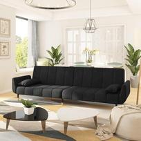 "Gecheer" 2 vietų sofa lova su 2 pagalvėlėmis Sofa su miego funkcija Sofa lova Sulankstoma sofa Velvet Black