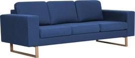 "Gecheer" 3 vietų sofa Minkšta sofa-lova 200 x 82 x 75 cm su atlošo ir sėdynės pagalvėlėmis, TV sofa Poilsio sofa, TV sofa, poilsio krėslas, medinis rėmas ir medžiaginis paminkštinimas, mėlyna