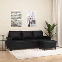 "Gecheer" 3 vietų sofa su taburete, medžiaginė sofa, minkšta sofa, sofa lova, svetainės sofa, moderni kampinė sofa, sofa lova, fotelis, L formos patogi sofa, sofa lova, svečių sofa, 198 x 77 x 80 cm (plotis x gylis)