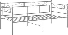 "Gecheer" sofos lovos rėmas Dienos lovos rėmas Metalinė lova Sofa lova Viengulė lova Svečių lova Sofa kušetė Jaunimo lova Pilka Tinkamas čiužinys Dydis: 200 x 90 cm (D x Š) Milteliais dengtas metalas