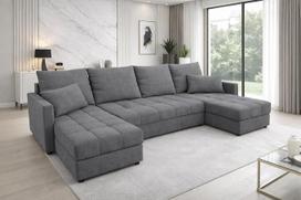 "Generisch Aurelia U Living Landscape" Velveto audinio kampinė U formos sofa su miego funkcija, lovos dėžė, 287 cm pločio, 72 cm aukščio, 38 cm aukščio sėdynės, "Krono 15", 100 % poliesteris