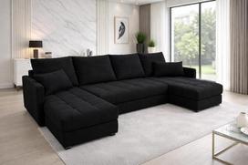 "Generisch Aurelia U Living Landscape", aksominis audinys, U formos kampinė sofa su miego funkcija, lovos dėžė, 287 cm pločio, 72 cm aukščio, 38 cm aukščio sėdynė, Krono 07