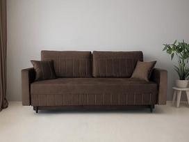 "Generisch Livio" moderni sofa lova su dėže ir spyruoklių "Bonell" šerdimi, idealiai tinkanti svetainei arba svečių kambariui (ruda - Kronos 06)
