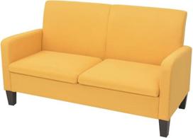 "GuyAna" dvivietė sofa 135 x 65 x 76 cm geltona Mažos sofos mažoms erdvėms Svetainės sofa Lauko dvivietė sofa Dviejų vietų sofa