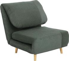 "HOMCOM 2-in-1" sulankstoma sofa-lova su lovos funkcija, reguliuojamu atlošu, svečių lova iki 200 kg, atpalaiduojanti kėdė su velveto išvaizda, sulankstoma kėdė svetainei, miegamajam, 82 x 87 x 89 cm, žalia