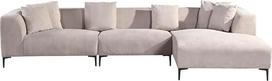"Home Deluxe Torino" kampinė sofa - spalva: smėlio, dizainas: 344 x 74 x 178 cm I Velvet Sofa, Sofa, Gyvenimo kraštovaizdis