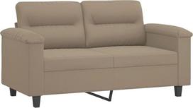 "Homgoday" 2 vietų sofa Šiuolaikinės svetainės sofos Svetainės kėdė su porankiais ir paminkštinta sėdyne Patogi mikropluošto sofa Taupe 120cm