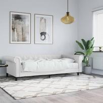 "Homgoday" dienos lova su čiužiniu, sofa, sofa, sofa lova, funkcinė lova, sofos lovos rėmas, svečių lova, balta, 90 x 200 cm, dirbtinė oda