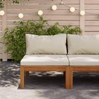 "Homgoday" modulinė centrinė sofa su kreminės spalvos akacijos medžio pagalvėlėmis Sofos Lauko sofa Sofa Sodo sofa Svetainės sofa Terasa Lauko baldai