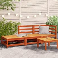 "Homgoday" sodo sofa su atrama kojoms 2 sėdimos vietos Ruda vaškuota pušies mediena Lauko lova Sofa sofa Sodo sofa Svetainės sofa Patio lauko baldai