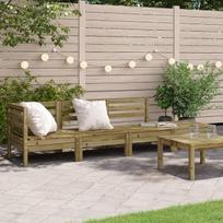 "Homgoday" sodo sofa su 4 sėdimomis vietomis Impregnuotos pušies medienos sofos Lauko sodo lova Sofa Sofa Sodo svetainės terasa Lauko baldai
