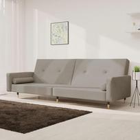 "Hommdiy" dvivietė sofa lova, sofa lova su 2 pagalvėlėmis, svečių lova su mediniu rėmu, sofa lova, dieninė lova, sofa-lova, išskleidžiama, aksominė sofa lova, šviesiai pilka