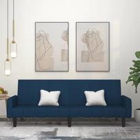 "Hommdiy" dvivietė sofa-lova su mediniu rėmu, sofa-lova svetainei, namų kinui, biurui, sofa-lova, dienos lova, svečių lova, aksominė sofa-lova, mėlyna, su porankiais