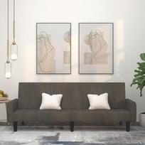 "Hommdiy" sofa-lova, 2 sėdimų vietų sofa su mediniu rėmu, sofa-lova svetainei, namų kinui, biurui, sofa-lova, dienos lova, svečių lova, aksominė sofa-lova, tamsiai pilka, su porankiais