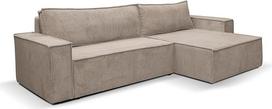 "Hugo XL" kampinė sofa su miego funkcija ir lovos dėže, velvetinio audinio sofa lova, kampinė sofa, ruda
