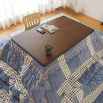 "Kotatsu" keturių dalių rinkinys Balkonas "Kotatsu" Žemas stalas Žiemos svetainė Medinis šildymo stalas Mėlyna flanelinė antklodė Ruda 120 x 75 x 38 cm Ruda 120 x 75 x 38 cm