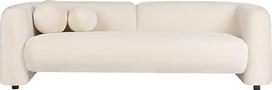 "Leiren" sofa "Velvet Fabric Cream White", 3 sėdimų vietų, su dekoratyvine pagalvėle, skirta svetainei