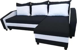 "Logan" kampinė sofa su miego funkcija Juoda / Balta