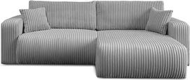 "Lookway Move Corner Sofa", "L" formos, su miego funkcija ir lovos dėže, šiuolaikinė velvetinio audinio sofa-lova 200 x 130 cm, kampinė sofa su laikymo vieta, gyvenamasis kraštovaizdis su pagalve, universali, montuojama