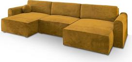 "Masseno FENTO M" kampinė sofa su miego funkcija, U formos, sofa su lovos dėže, svetainės sofa, sofa, sofa, sofa lova, sofos komplektas, geltona, "Monolith 48