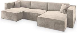 "Masseno Sarmo M" kampinė sofa su miego funkcija, U formos, sofa su lovos dėže, svetainės sofa, sofa, sofa, sofa lova, sofos komplektas, kreminė, Monolith 04
