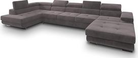 "Masseno Toriva L-S" kampinė sofa su miego funkcija, U formos, sofa su lovos dėže, svetainės sofa, sofa, sofa, sofa lova, sofos komplektas, Wrzosowy, Monolith 62